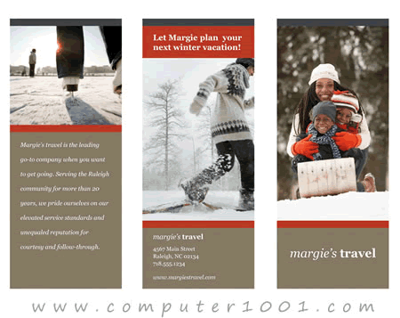 Tri-Fold Travel Brochure (Snowy Design) Template Brosur Wisata Tri-Fold Travel Brochure (Snowy Design)