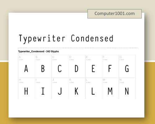 Typewriter Condensed Font Mesin Ketik Dafont