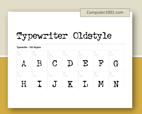 Typewriter Oldstyle Font Mesin Ketik Dafont