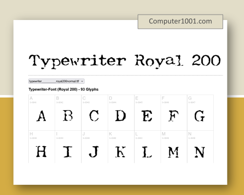 Typewriter Royal 200 Font Mesin Ketik Dafont