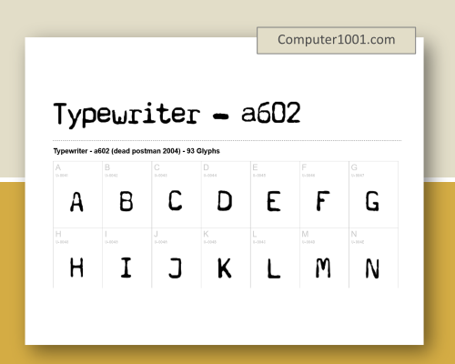 Typewriter - a602 Font Mesin Ketik Dafont