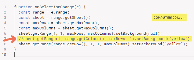Ubah Script jadi Komentar di Google Sheets