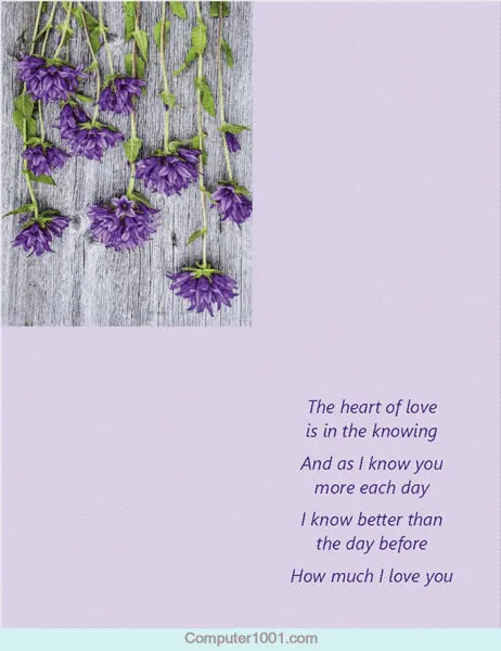 Valentine's Day card with poetry (quarter-fold) Template Word Valentine's Day card with poetry (quarter-fold)
