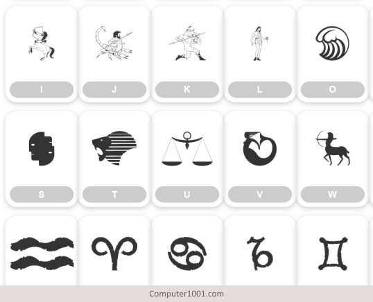 Velezodiac Font Gambar Zodiak