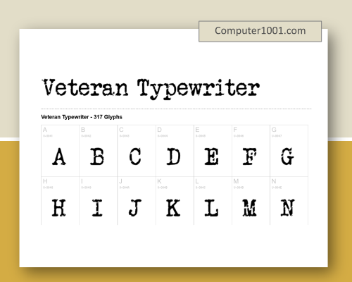 Veteran Typewriter Font Mesin Ketik Dafont