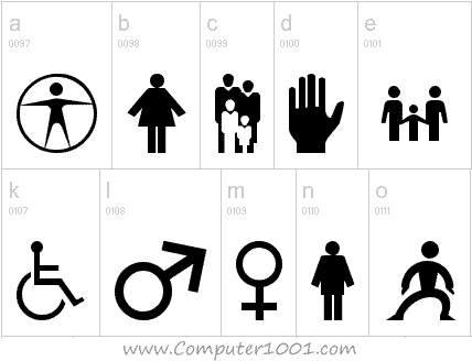 WM People 1 - Font Dingbat Font simbol Orang WM People 1