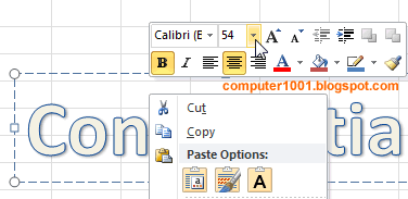 WordArt Shortcut Menu Excel WordArt Shortcut Menu Excel