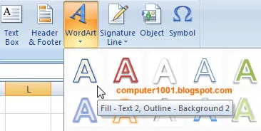 WordArt Style Fill-Text2 - Excel 2010 WordArt Style Fill-Text2 - Excel2010