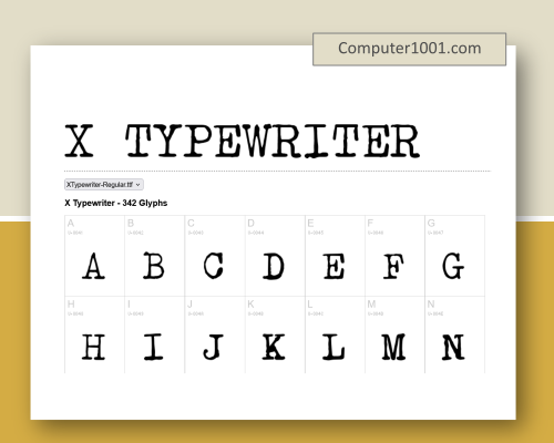 X Typewriter Font Mesin Ketik Dafont
