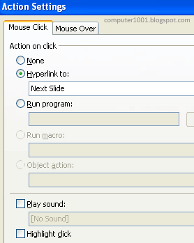 Action setup
