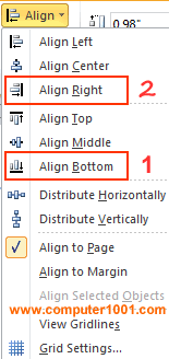 Atur Align kotak teks nomor halaman landscape Atur Align kotak teks nomor halaman landscape