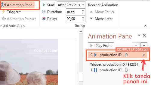 Klik Animation Pane
