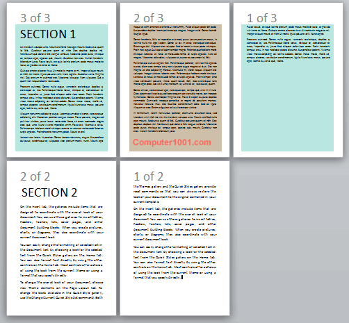Urutan Nomor Halaman yang Dibalik pada Masing-Masing Section Urutan Nomor Halaman yang Dibalik pada Masing-Masing Section