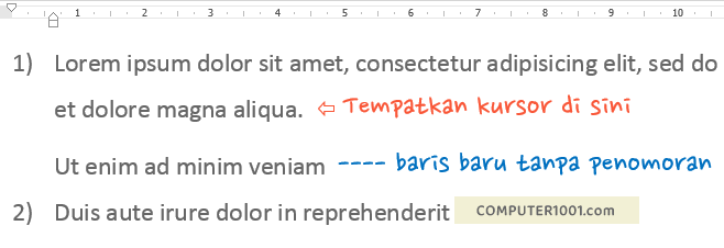 Baris Baru tanpa Penomoran Baris Baru tanpa Penomoran