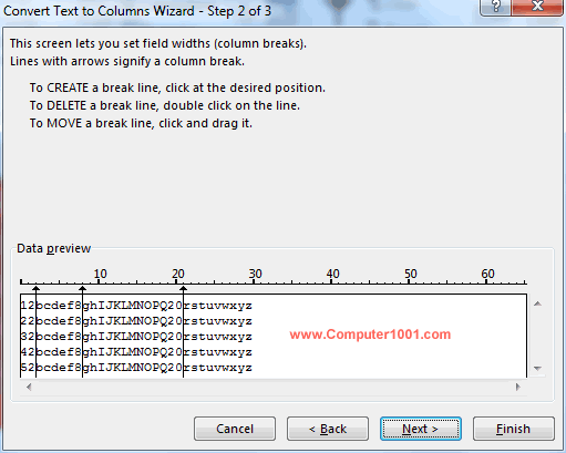 Klik untuk membuat tanda panah pemisah