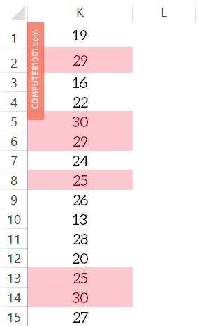 Hasil angka acak Excel dengan highlight duplikat Hasil angka acak Excel dengan highlight duplikat
