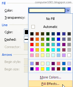 Color and Lines tab Color and Lines tab