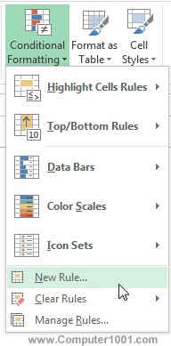 Conditional Formatting New Rule