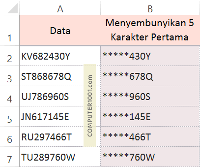 Menyembunyikan 5 Karakter Pertama Menyembunyikan 5 Karakter Pertama
