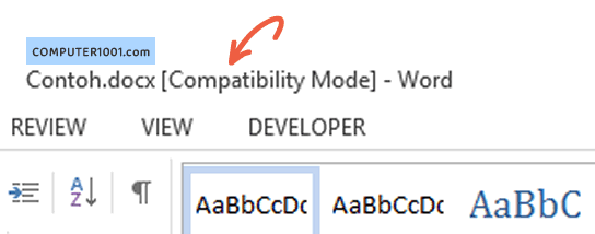 Compatibility Mode di Title Bar Word Compatibility Mode di Title Bar Word