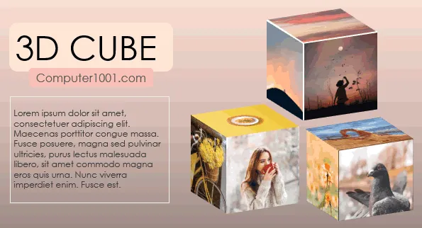 Contoh bingkai gambar 3D Cube