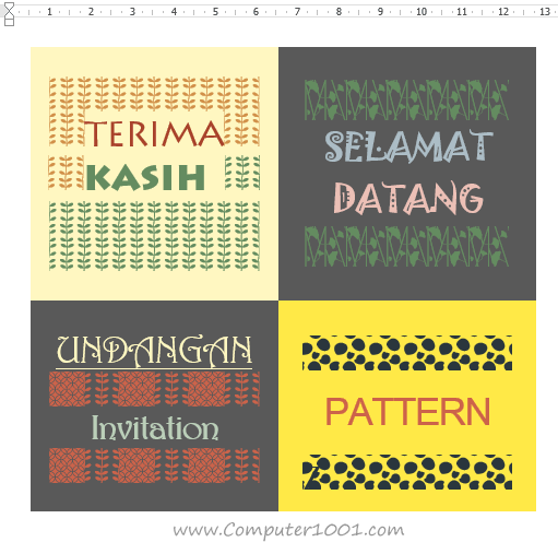 Contoh font pattern Contoh font pattern