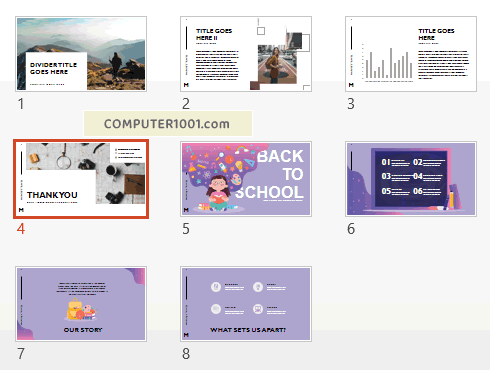 Contoh tampilan slide presentasi yang sudah digabungkan