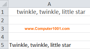 Contoh tampilan hasil function macro (UDF) di lembar kerja Excel
