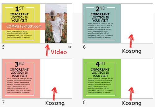 Atur layout slide untuk pemutaran video