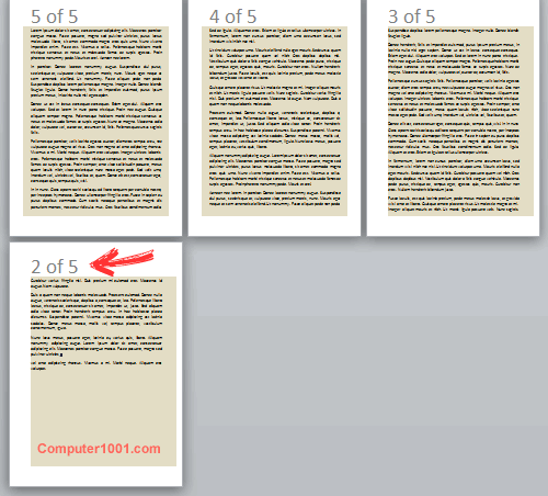 Contoh urutan nomor halaman yang salah Contoh urutan nomor halaman yang salah