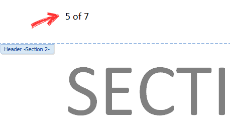 Contoh nomor urut halaman yang salah pada section 2 Contoh nomor urut halaman yang salah pada section 2