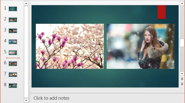 Tampilan photo album pada slide Tampilan photo album pada slide