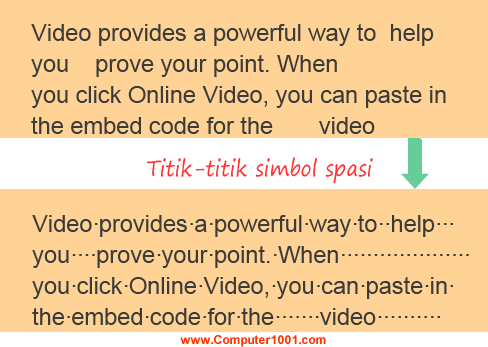 Contoh teks dengan spasi ekstra