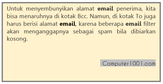 Tulisan email dengan cetak tebal Tulisan email dengan cetak tebal