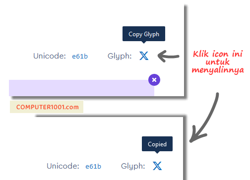 Copy gambar icon dari Font Awesome