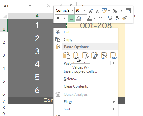 Copy Paste Special - Values Copy Paste Special - Values