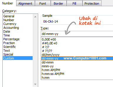 Custom format tanggal dan jam Excel Custom format tanggal dan jam Excel
