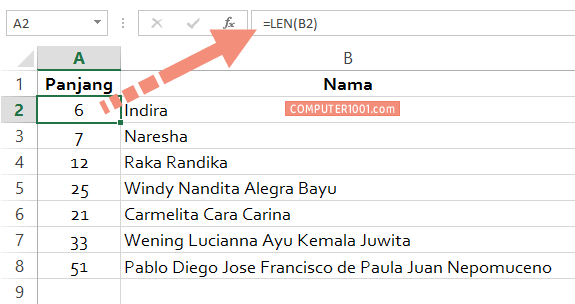 Daftar Nama Excel untuk Mail Merge Daftar Nama Excel untuk Mail Merge