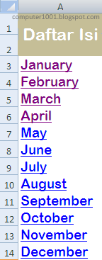 Daftar Isi Excel Daftar Isi Excel