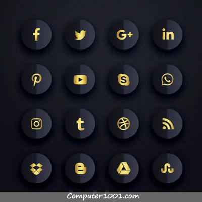 Dark Premium Social Media Icons Set