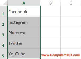 Daftar pilihan untuk dropdown list