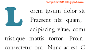 Contoh Drop Cap Contoh Drop Cap Word