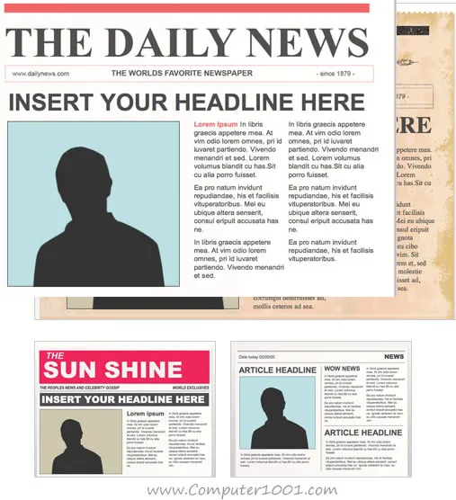 Editable PowerPoint Newspapers - Landscape Editable PowerPoint Newspapers - Landscape