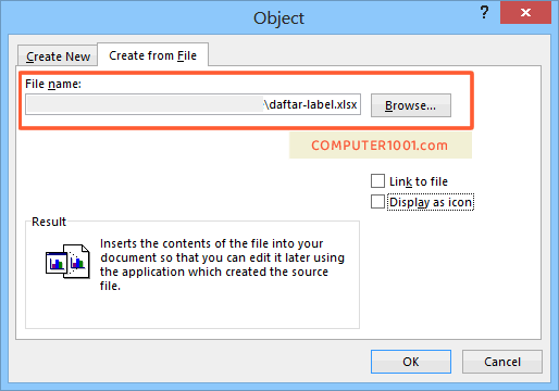 Embed Excel Object - Create from file - ke Word Embed Excel Object - Create from file - ke Word