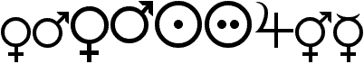 Font simbol Pria Wanita Female and Male Symbols Font Female and Male Symbols - Font Dingbat
