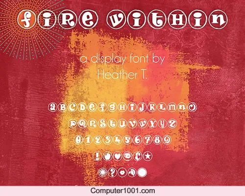Font Bulat Fire Within