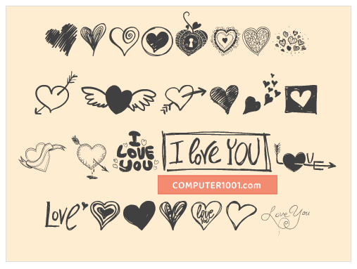 Font Gambar Hati Font Gambar Hati