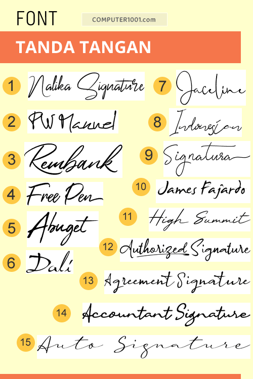 Font Tanda Tangan Font Tanda Tangan