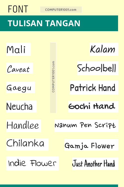 Font Tulisan Tangan Google Font Tulisan Tangan Google