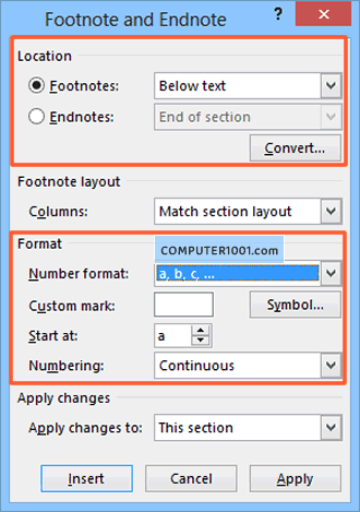 Format Angka Footnote dan Endnote Format Angka Footnote dan Endnote